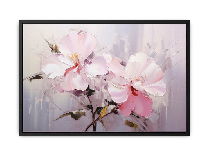 Pink Flower Bloom On White Art   canvas Print