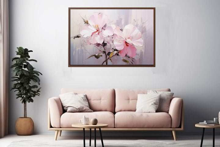 Pink Flower Bloom On White Art  Print