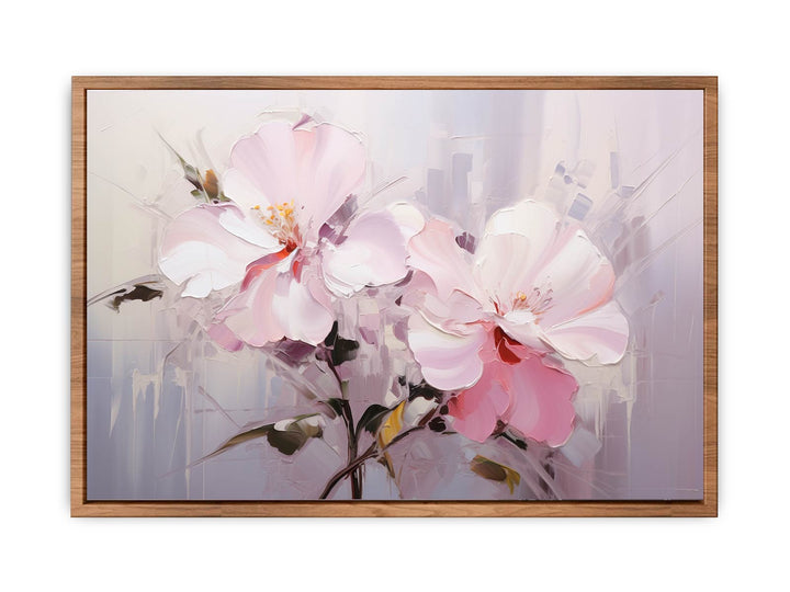 Pink Flower Bloom On White Art   Painting