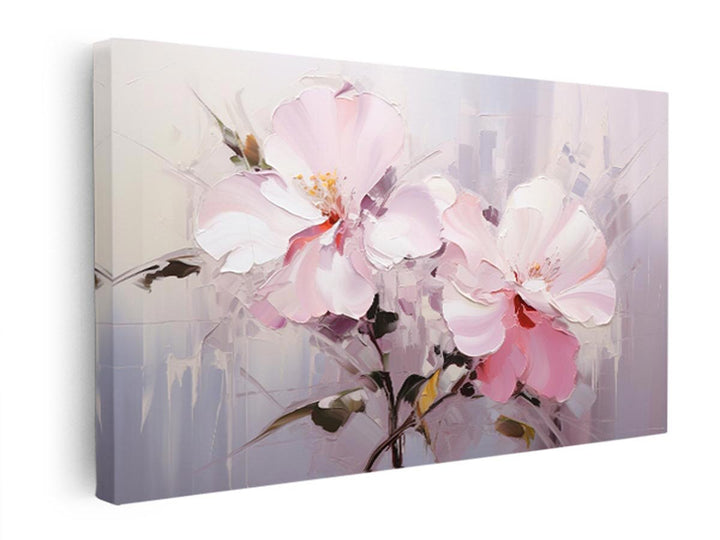 Pink Flower Bloom On White Art   canvas Print