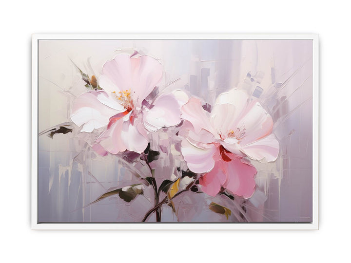 Pink Flower Bloom On White Art   Painting