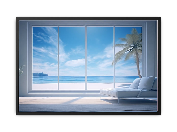 Beach Window Art   canvas Print