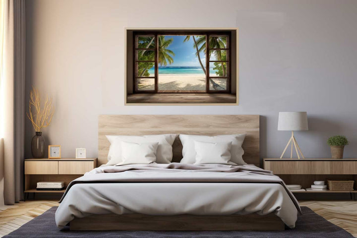 Beach House Dream Window  Art Print