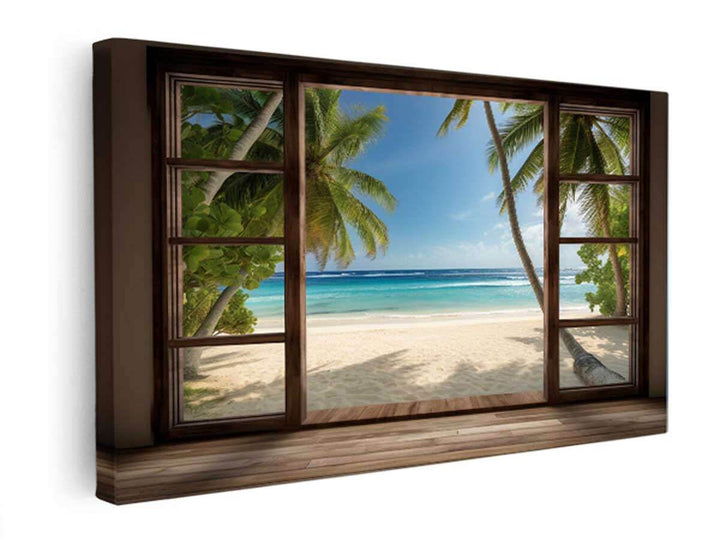 Beach House Dream Window   canvas Print