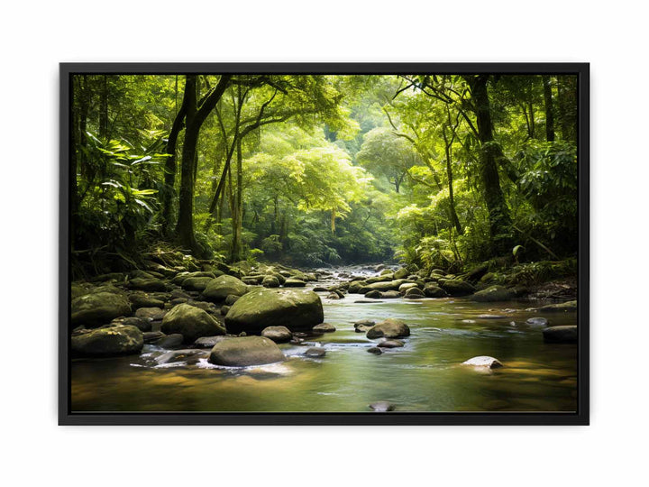 River In Rainforest painting  canvas Print