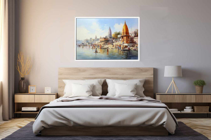 Haridwar Ganga Vintage painting Art Print