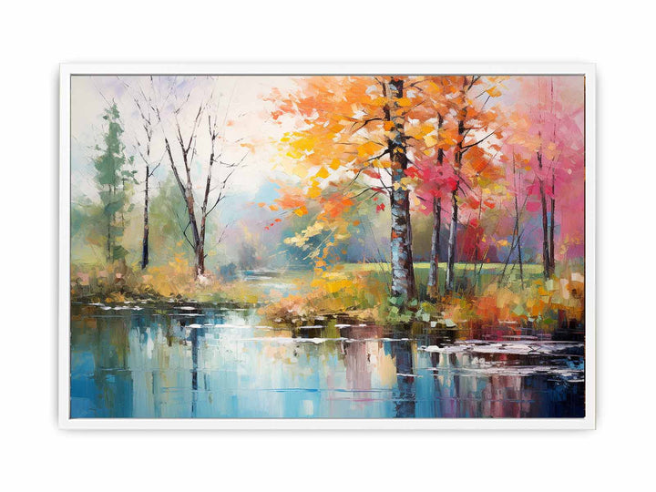 Rainbow Tree  and Pond Art   Painting