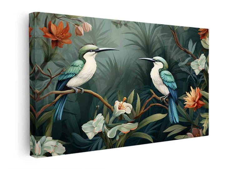  Lily Birds Tropical Art   canvas Print