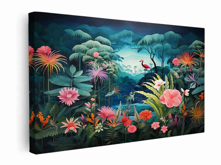  Birds Tropical Art   canvas Print