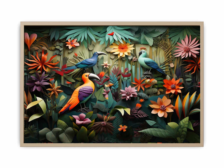  Birds Tropical Art  framed Print