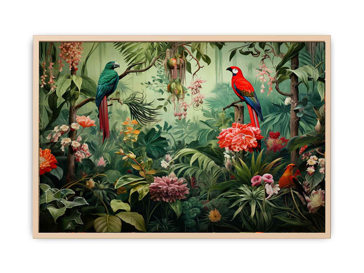  Birds Tropical Art   framed Print