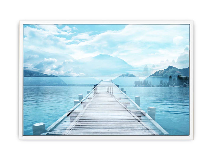 Blue Jetty and Lake   Painting