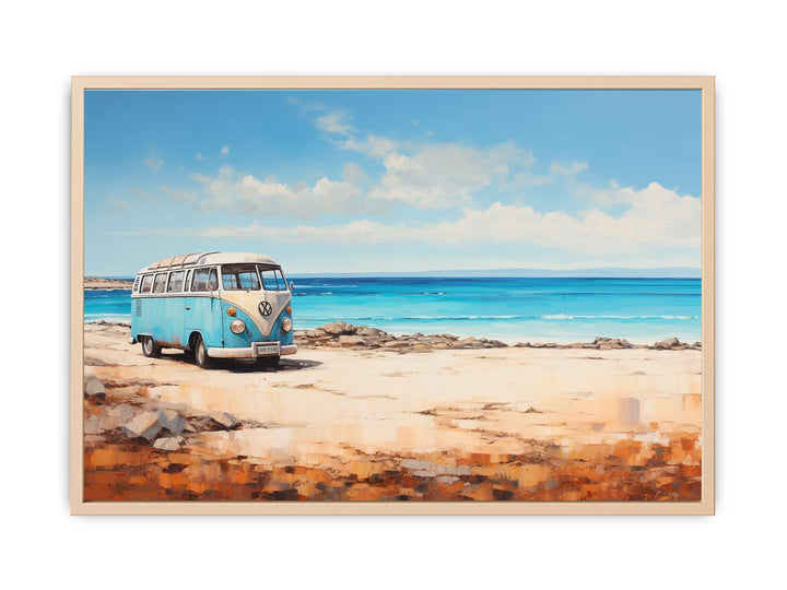 campervan Beach Art  framed Print