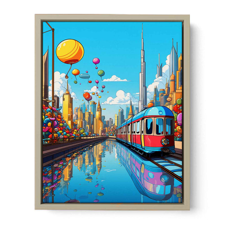 Dubai Pop Art Poster 2  framed Print