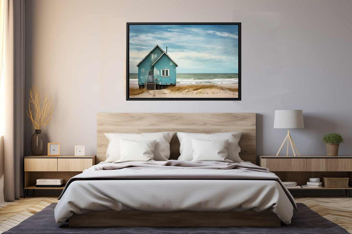 Bluehouse At The Beach Painting Art Print