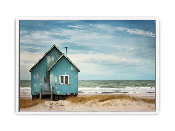 Bluehouse At The Beach Painting  