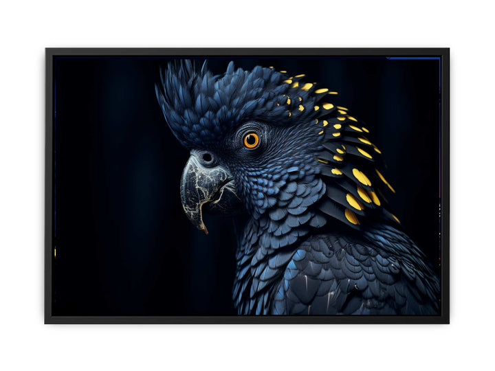 Cockatoo The Black Bird Painting  canvas Print