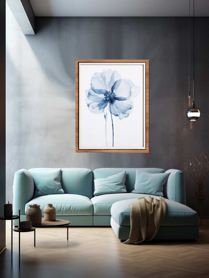 Blue Watercolor Flower Fine Art  Print