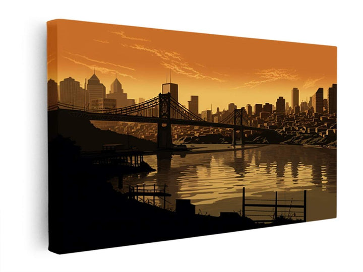 Story Bridge Sepia Art   canvas Print