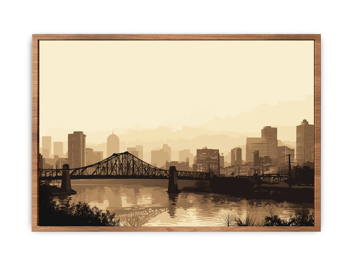 Brisbane Bridge Sepia Art   Painting