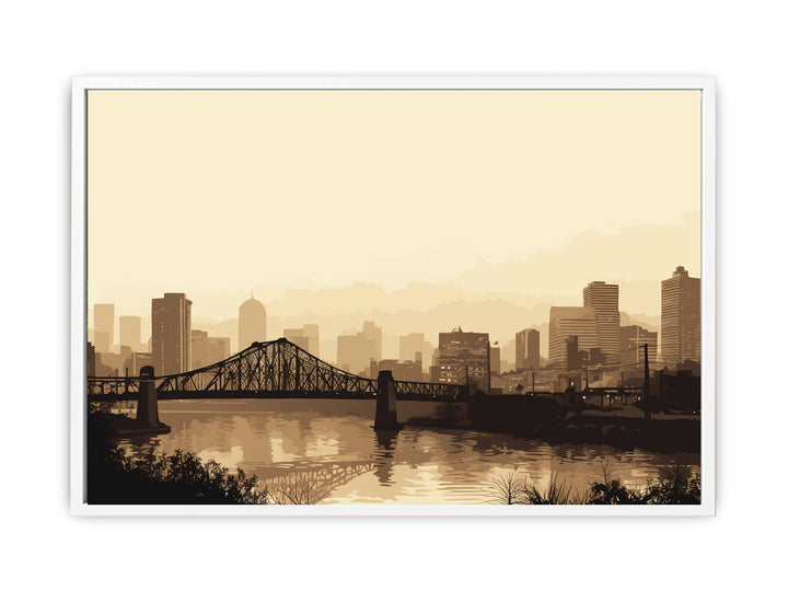 Brisbane Bridge Sepia Art   Painting