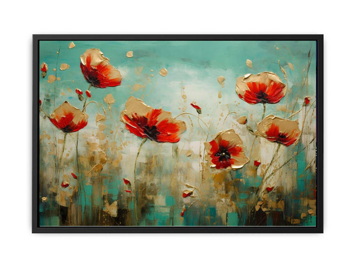 Poppies Floral Painting  canvas Print