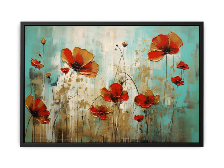 Poppies Floral Art  canvas Print