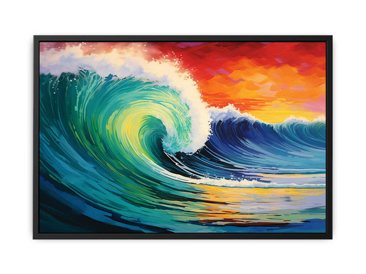 Rainbow Surf Ocean Art  canvas Print