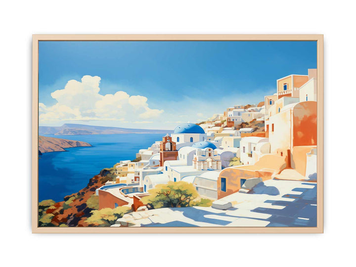 Santorini Coastline framed Print