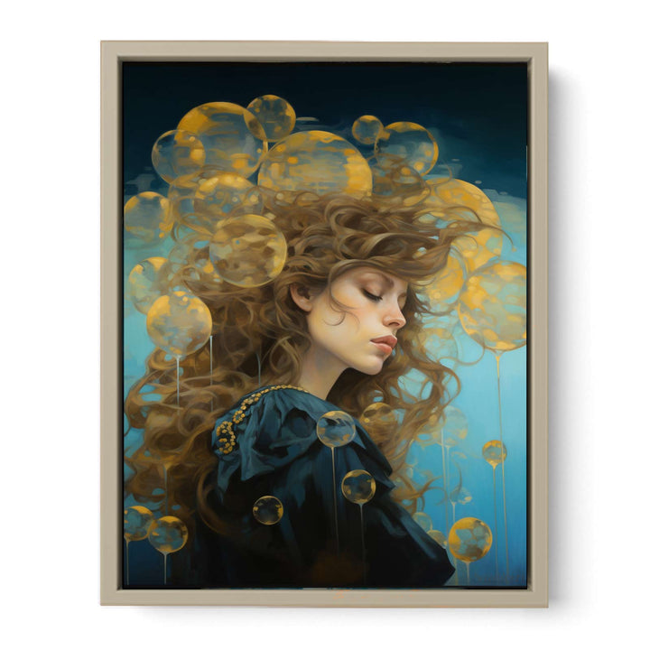 Gold Azure Women framed Print