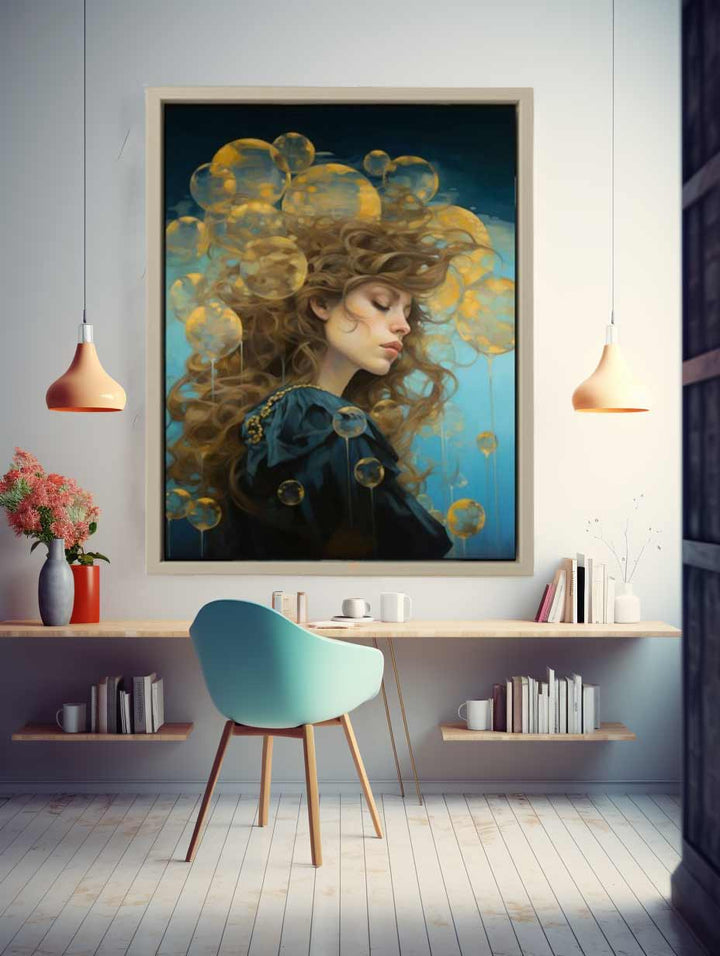 Gold Azure Women Art Print