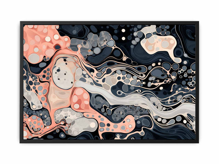 Black Pink Marble Art  canvas Print