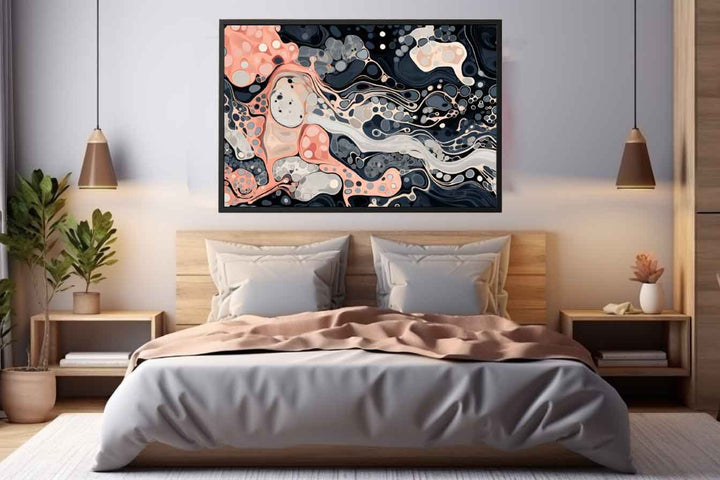 Black Pink Marble Art Print