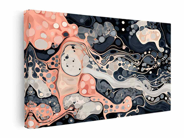 Black Pink Marble Art  canvas Print