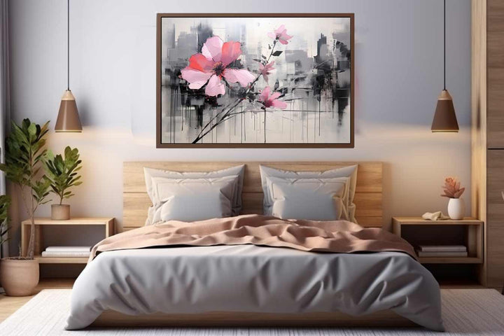 Pink Flowers Painting Art Print