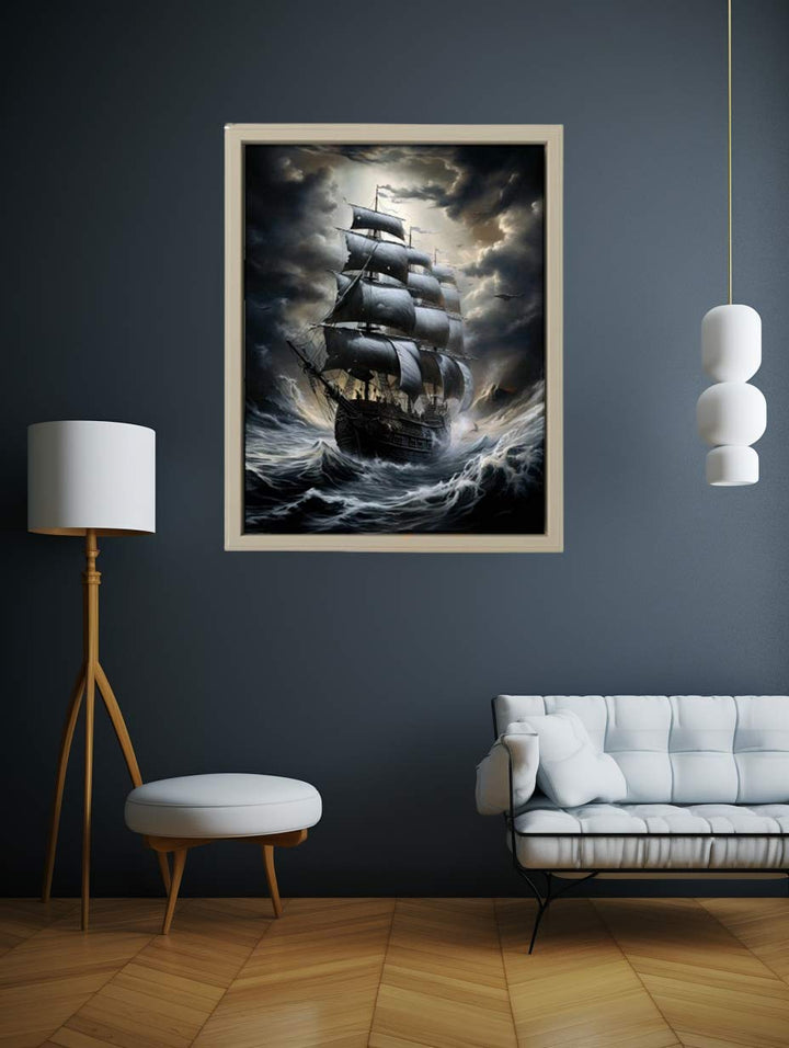 Stormy Ship Art Print