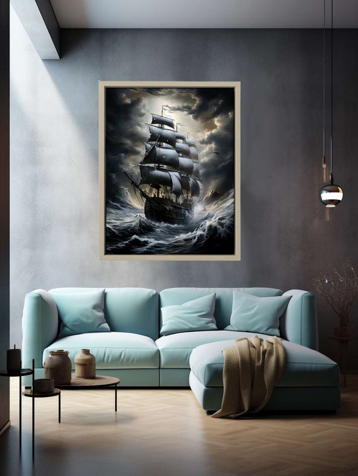 Stormy Ship Art Print