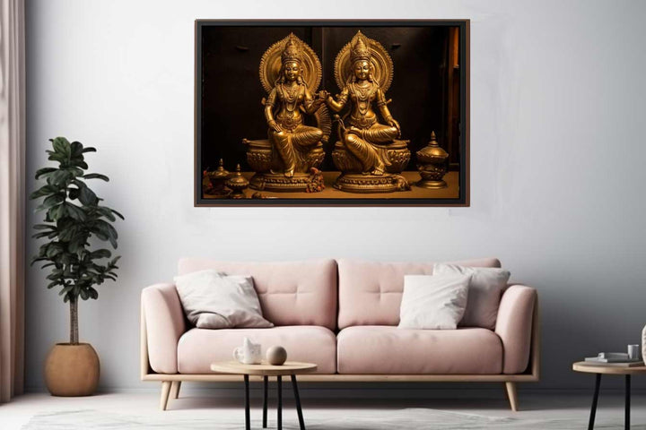 Vishnu Laxmi Painting Art Print