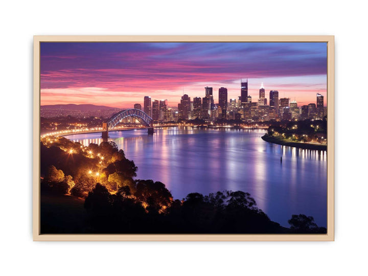 Brisbane River Painting framed Print