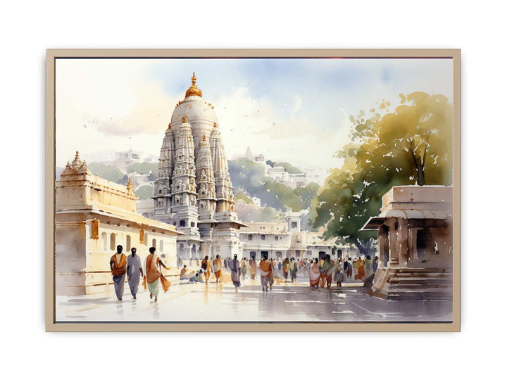 Tirupati Balaji Temple Painting framed Print