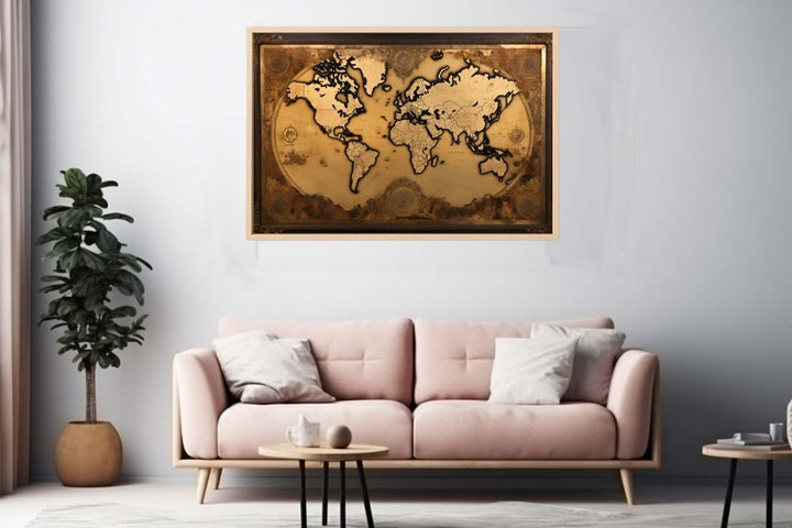 Antique Style World Map  Art Print