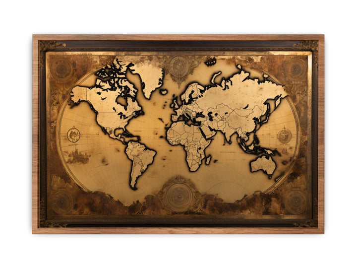 Antique Style World Map   Painting