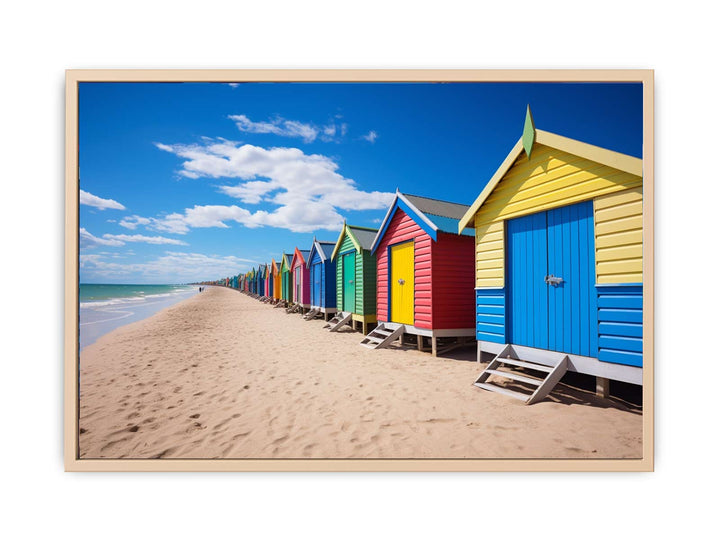 Row Of Beach Boxes  framed Print