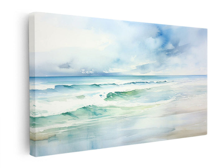 Watercolor Beach Art   canvas Print