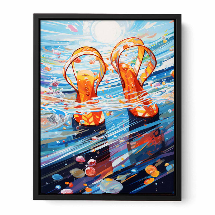 Flip Flops and Ocean Art   canvas Print