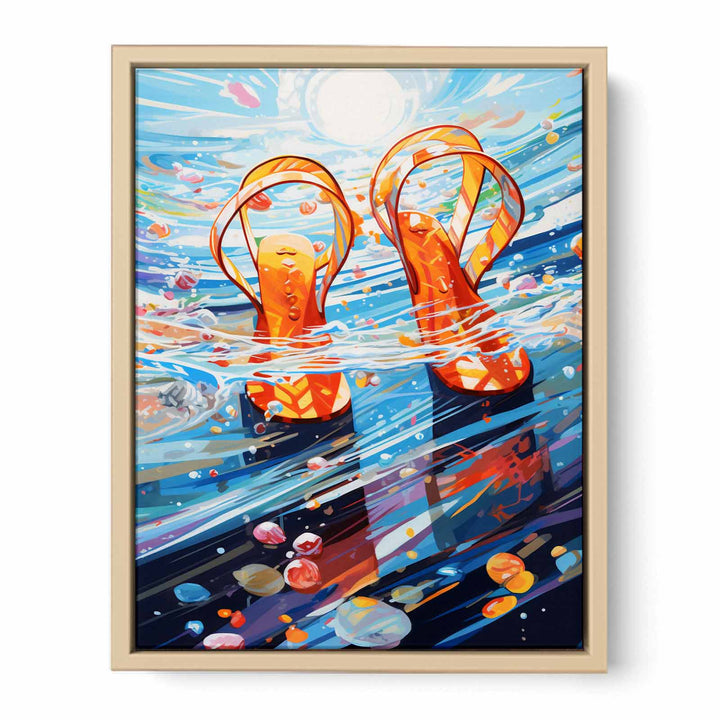 Flip Flops and Ocean Art  framed Print