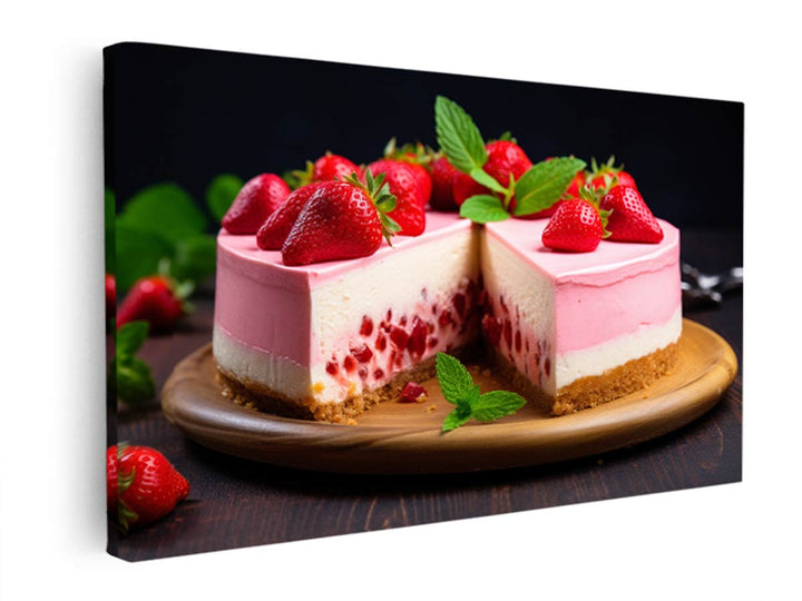 Strawberry Cheesecake Art  canvas Print