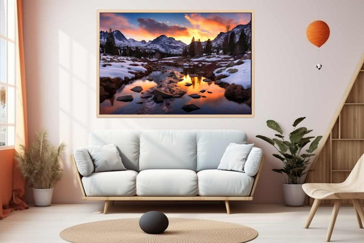 Sunrise In Valley Art Print