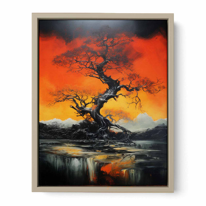 Orange Tree Art framed Print