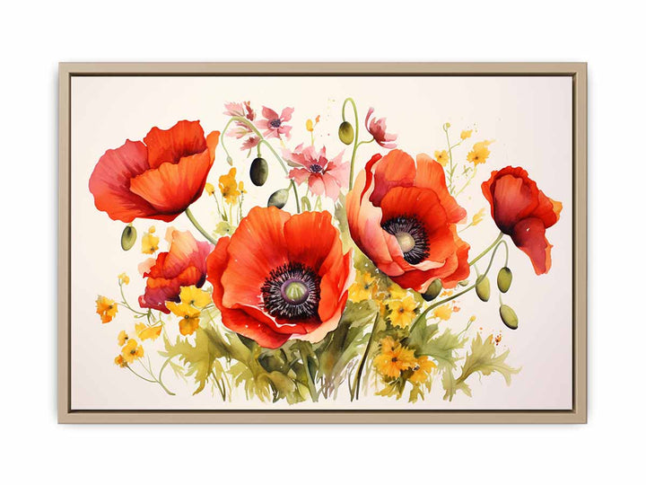 Poppy Flowers Painting framed Print